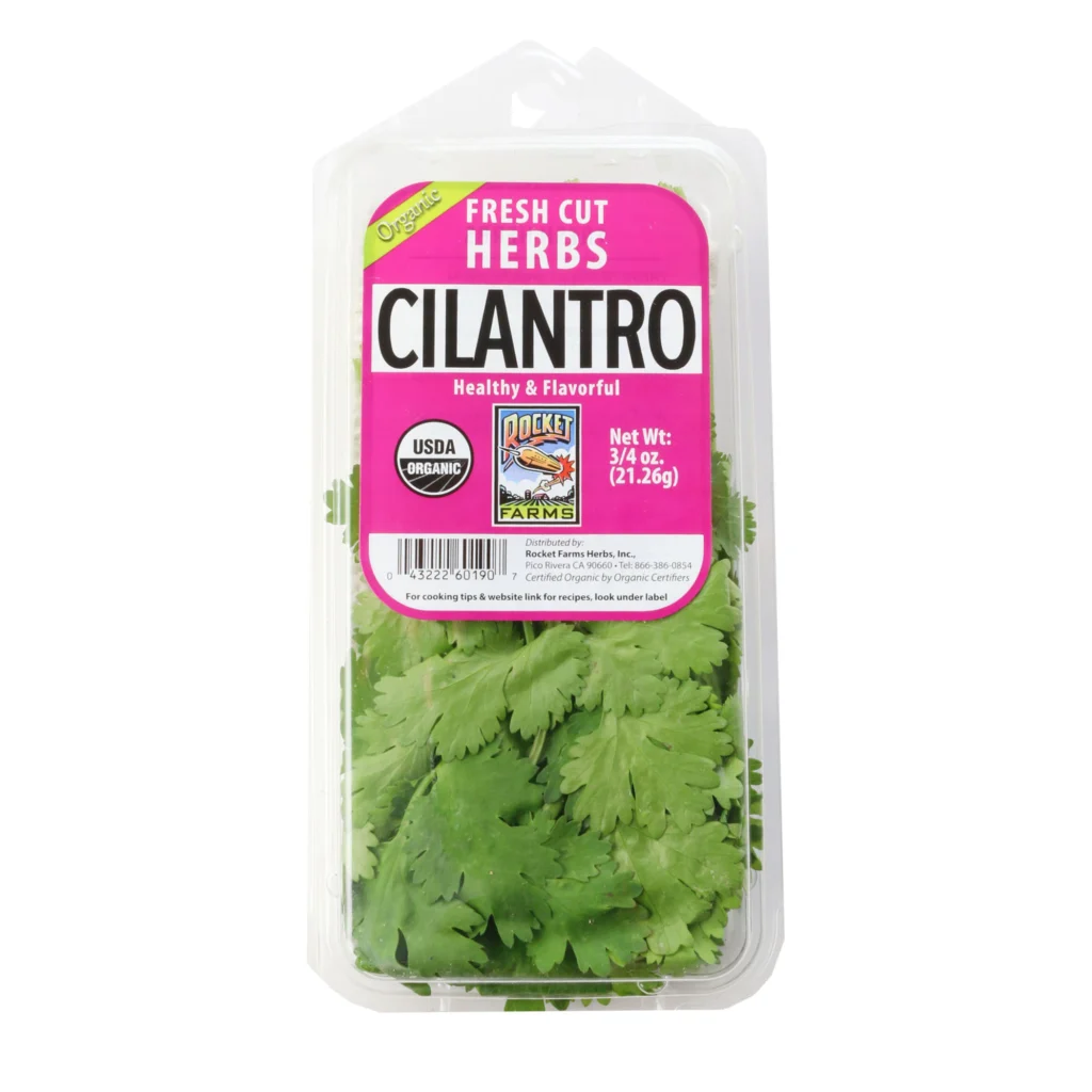 Fresh cut herb cilantro package